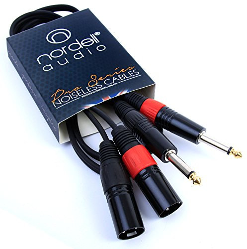 2 x XLR to 2 x 1/4 inch Jack Lead Cable 1.5m 5ft