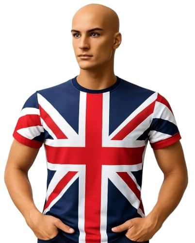 T-shirt Tour collection motif drapeau Union Jack unisexe pour adulte/enfants