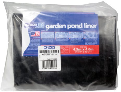 HOZELOCK - Teichfolie Größe L (4,5m x 4m): Ideal für große Teich- und Koi-Pools, robust und langlebig [3463T0155], Schwarz