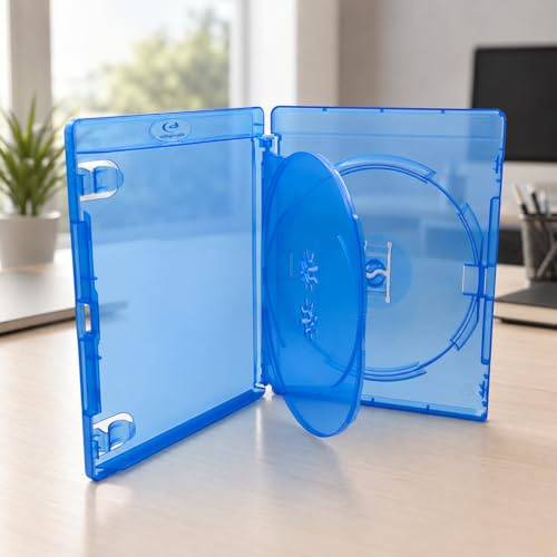 AMARAY DVD Cases Blu-Ray for 3 Discs, 15 mm spine - 10 pack