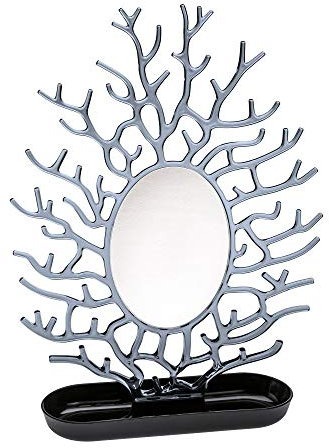 Koziol 5269107 Miroir Porte-Bijoux Plastique Noir et Anthracite Transparent 9,3 x 31,1 x 43,2 cm