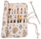 Amoyie Roll Up Paintbrush Case for watercolour acrylic Painting, Artists Brush Holder, Canvas Art Bag, 20 Holes Beige Tree