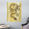 ABAKUHAUS Drachen Wandteppich, Ostchinesischen Myth aus Weiches Mikrofaser Stoff Waschbar ohne Verblassen Digitaldruck, 110 x 150 cm, Senf und Schwarz