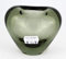 Holmegaard Hjertevase Vase des Herzens - Glas entworfen von Sidse Werner Dänemark 1985 - Masse: 528 gr. 8 cm hoch und 9,5 x 6,5 cm. Farbe: Oliv/Grau - Artikel aus zweiter Hand
