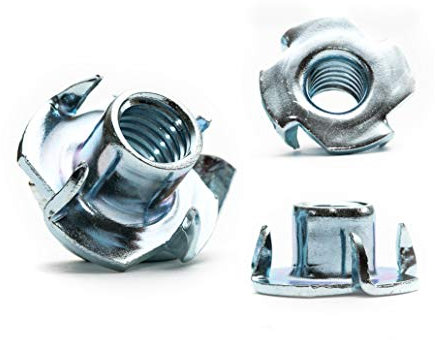 M8 (8mm ¯) T-Nuts Four Pronged Captive Blind Threaded Inserts For Wood Furniture (Pack of 20) A04C/2