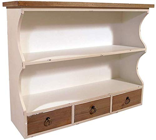 Landhaus Vintage Look Möbel weiß Regal Wandregal Schweberegal Möbel Aufbewahrung (Wandregal Provence 80cm)