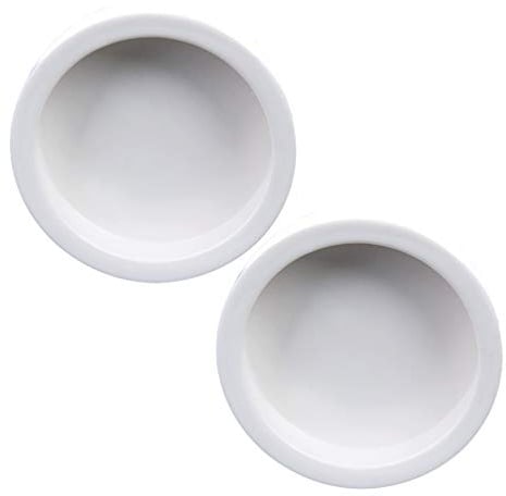 balacoo 2pcs Reptile Feeding Bowl Thick Lizard Food and Water Dish -Escape Design Smooth for Easy Cleaning Stable Base for Reptiles White Round Bowls