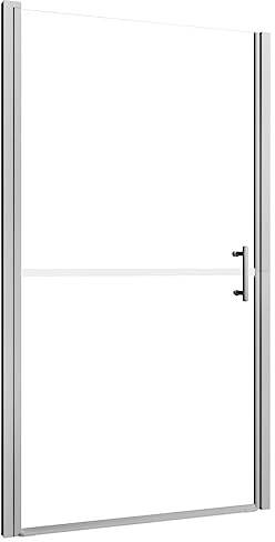vidaXL Duschtür Spritzfest Nischentür Pendeltür Duschkabine Schwingtür Duschabtrennung Dusche Badezimmer Mattes Hartglas 91x195cm Aluminium Edelstahl