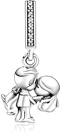Annmors Charme Married Couple Charms-Anhänger 925 Sterling Silber Charm Bead Pendant für Europäische Armbänder und Halsketten