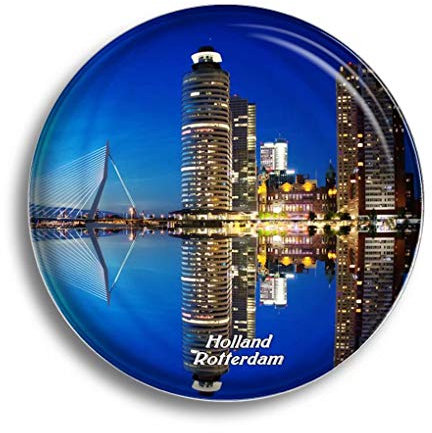 Imán de cristal para nevera, diseño de Holanda Rotterdam, ideal como regalo para la oficina o el hogar