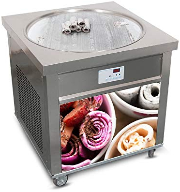 Kolice CE 70cm comercial sola sartén redonda instantánea Fry máquina de helado frito máquina de helado máquina de helado de rollo instantáneo