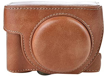 Rieibi ZV1 Tasche – Vintage Kameratasche aus PU-Leder für Sony ZV1 ZV-1 DSLR-Kamera – ZV-1 Schutzhülle - Braun