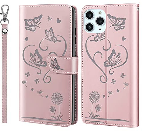 ZZHAO Funda para OPPO Realme C21 Carcasa con Tapa Cuero PU Flip Case Móvil Cartera Magnético Cover con Soporte y Bolsillo para Tarjetas, para OPPO Realme C21, Oro Rosa