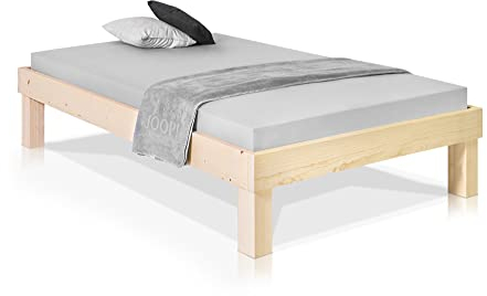 moebel-eins Pumba Massivholzbett ohne Kopfteil Fichte, 90 x 220 cm, Natur, Komforthöhe
