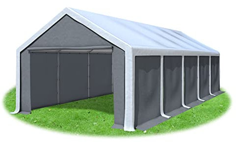 Stabilezelte Partyzelt 4x10m Modular Professional PVC 500 g/m² geschlossen Weiss GRAU