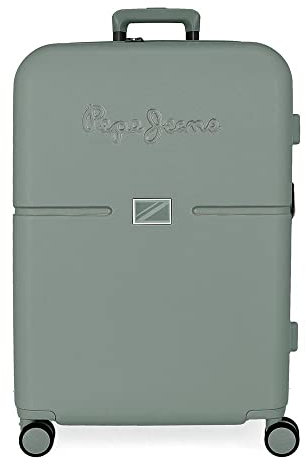 Pepe Jeans Accent Valigia media verde 48x70x28 cm ABS rigido Chiusura TSA integrata 79L 4,32 kg 4 Ruote doppie