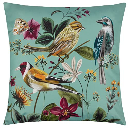 Wylder Nature Midnight Garden Birds Outdoor Polyester Filled Cushion,43 x 43cm