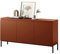 Selsey Bemmi Sideboard Kommode 3-türig, Ziegelrot mit Metallbeinen, 150 cm