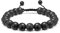 TINGN Lavastein Armband, 8mm Schwarz Matt Achatstein Perle für Männer und Damen, Stressabbau Yoga Verstellbares Herren Armband