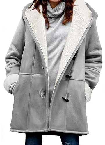 Vancavoo Felpe con Cappuccio Donna Cappotto Invernale Calda Giacca Casual Eleganti Cappotti Medio Lungo Giubbotto Felpa Cardigan con Tasche