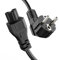 ETEC Stromkabel 3 Polig, 2,0m, Stecker Schutzkontakt Netzstecker auf C5 Buchse, Netzteil Strom Kabel Netzkabel für PC Monitor Drucker, Schwarz