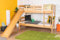 Etagenbett mit Rutsche 90 x 190 cm, Buche Massivholz Natur lackiert, umbaubar in zwei Einzelbetten, Easy Premium Line K25/n