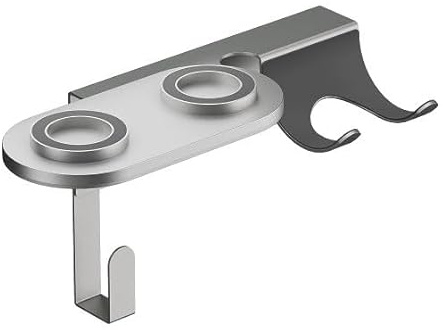 conecto Haartrochner-Wand-Halterung kompatibel mit Dyson® Supersonic, Starke Magnetbefestigung, Silikonpolster, Kabelmanagement, bis zu 5kg belastbar, grau-metallic