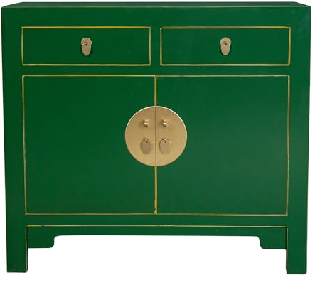 Fine Asianliving Chinesischer Schrank Jade Grün - Orientique Kollektion B90xT40xH80cm China Chinesischer Schrank Chinesischer Hochzeitsschrank Orientalische Möbel Asiatische