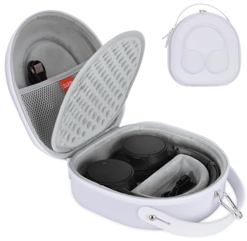 ZUJFPL EVA Hard Case for JBL TUNE 710BT, 720BT, 770NC, Sony WH-CH710N, WH-CH720N, WH-CH700N Noise Cancelling Wireless Headphones, Premium Travel Protective Storage Bag - White