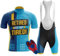 Herren Radtrikot Set Kurzarm mit 9D Sitzpolster für MTB Rennrad Fahrrad Jersey + Trägerhose/Radlerhose für Radsport (TYP-9,M)