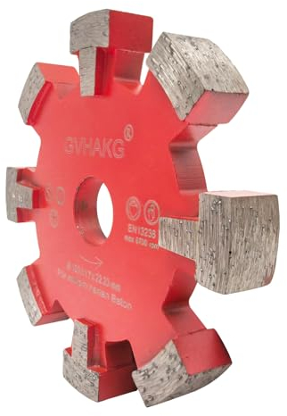 GVHAKG Diamant Frässcheibe 120mm, 17 mm Räumscheibe 8 Segmente U-förmige Nut Verbreiten Für Fußbodenheizung Sehr Harte Betonböden Und Entfernung, Fußbodenerwärmung Trockenschnitt (120x17x22.23mm)