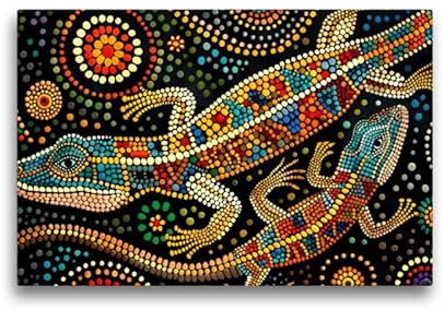Leinwand · Eidechsen - Im Stil der Kunst der Aborigines