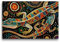 Premium Textil-Leinwand 45 x 30 cm Querformat Eidechsen - Im Stil der Kunst der Aborigines | Wandbild, HD-Bild auf Keilrahmen, Wanddekoration, Kunstdruck von Kerstin Waurick