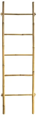 Box and beyond Echelle Porte-Serviettes Salle de Bain - échelle Bambou décorative (180 x 55 x 30 cm)