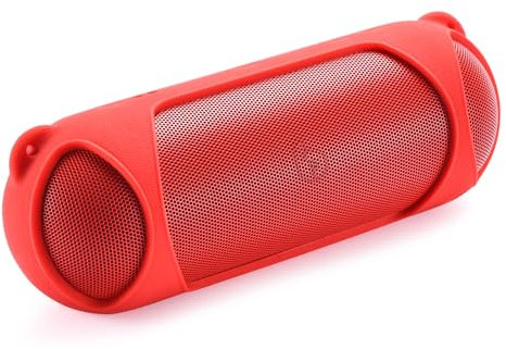 Hzycwgone Silikonhülle für Beats Pill Kabellose Bluetooth Lautsprecher,Reise Schutzhülle Tasche Halter mit Schultergurt für Beats Pill Tragbares Lautsprecher(Rot)
