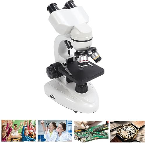 Microscopio Binoculare Rotazione 40-5000X a 360° Immagine Chiara Ad Alta Definizione per Laboratori di Ispezione (Spina UE 100 a 240 V)