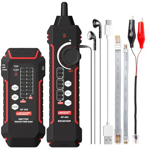 Network Wire Tracker, Professional Cable Finder with NCV, Port Flash, 1400mAh lithium battery, Optical Wire Meter Tracer for Maintaining Integrated Cabling and Weak Current Systems