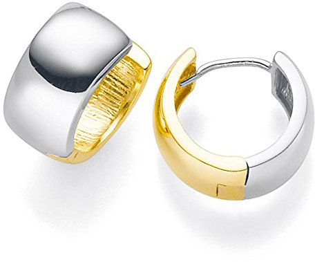 Creole Creolen 13x6,5mm 585 Gold gelb/weiß bicolor Ohrringe Ohrschmuck Damen