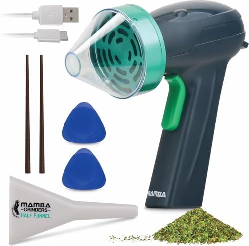 Mamba Grinder Monster – Premium Elektrische Gewürzmühle (Grün) | Hochleistungs-Mahlwerk mit 3-Stufen Einstellung | USB-Wiederaufladbar & Leise | Für frische und getrocknete Gewürze
