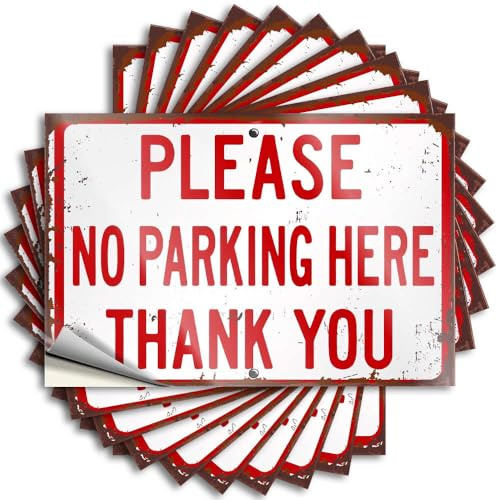 Car Window Stickers Please No Parking Here Thank You Stickers 10Pcs Warning Stickers for Cars No Stupid People Sign(6X9CM)