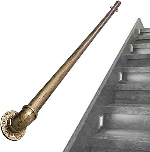 KAnduo Barandilla de Escalera Antideslizante for Interior y Exterior de Estilo Europeo, Arte del Hierro, Cobre Dorado Pasamanos para Escaleras(50cm)