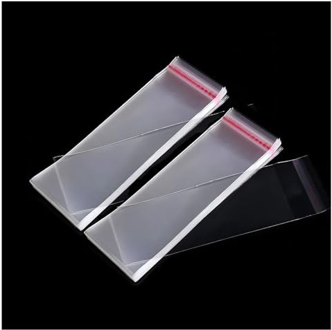 500 Stück CAASFOOY Selbstklebend Plastiktüten OPP Tütchen Transparent Cellophantüten Flachbeutel Zellophantüten Klein Weihnachten Tüten für Süßigkeiten Geschenk Keks Schmuck, 7x22 cm