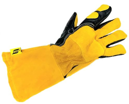 ESAB M3050 Schweißhandschuhe – Hitzebeständige Lederhandschuhe für MIG WIG MMA – Strapazierfähig mit Kevlar-Nähten, Größen M/L/XL/XXL (M(8))