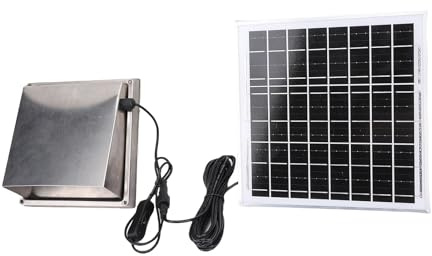 OEBUAFI Ventilateur D'extraction Solaire, Kit de Ventilateur de Panneau Solaire en Acier Inoxydable 12 V 8 W Monocristallin, Outil D'échappement de Hotte de Pluie pour Entrepôt de