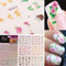 Fat-catz-copy-catz 3D Colorful Flower Nail Art Stickers Water Transfer Nail Stickers For False Nails