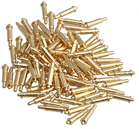 Yibuy 100x Kupfer + vergoldete Doppelkopfstrom Pogo Pin Connector Feder Nadel 8MM