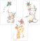 Olgs Babyzimmer Bilder 3er Set | Kinderzimmer Deko Poster DIN A4 | Wandbilder Premium | Tiere Wandposter Mädchen, Junge | Windfreunde Elefant Maus Katze