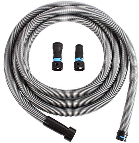 Cen-Tec Systems Quick Click Hose for Home and Shop Vacuums with Two Piece Power Tool Adaptor Set for Dust Extraction (6m)