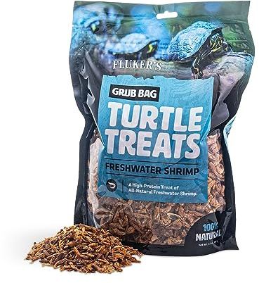 Fluker's Grub Bag Turtle Treats, High Protein Freeze Dried River Shrimp, For Aquatic Turtles, Amphibians, and Reptiles, 12 oz