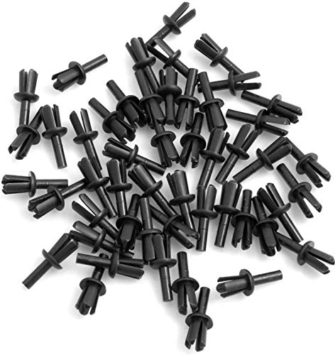 Design61 Lot de 50 rivets à expansion Noir - Trou 3 mm, Épaisseur plaque 1-4 mm, Longueur 5,7 mm, Diamètre tête 5 mm, Épaisseur tête 1,38 mm - Rivetage rapide, Montage aveugle - Rivets voiture, Noir